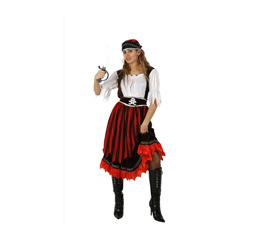 Disfraz de Pirata adulta. Talla XL = 44/48. Botas y sable NO incluidos, el sable o espeda, lo podrás ver en la sección de Complementos - Armas.