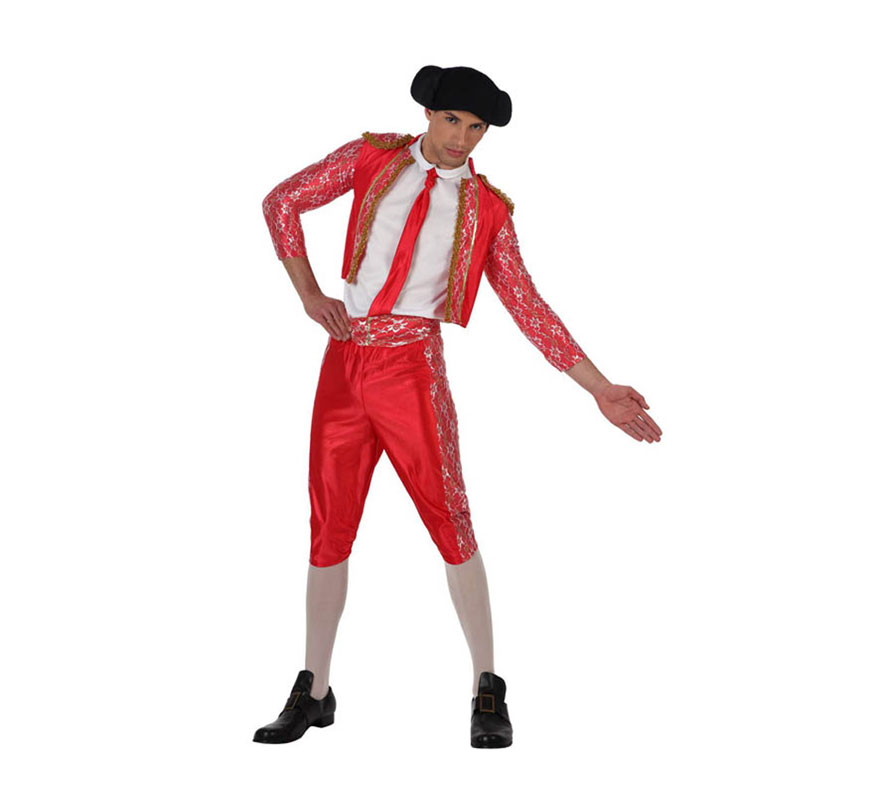 Disfraz barato de Torero rojo para hombre. Talla 3 ó talla XL 54/58. Incluye disfraz completo. Un disfraz ideal para Despedidas de Soltero.