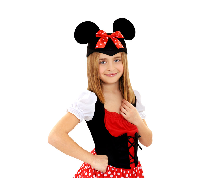 Gorro con orejas de Ratoncita Minnie Mouse para Carnaval. Sirben tanto para niñas, como para adultas.