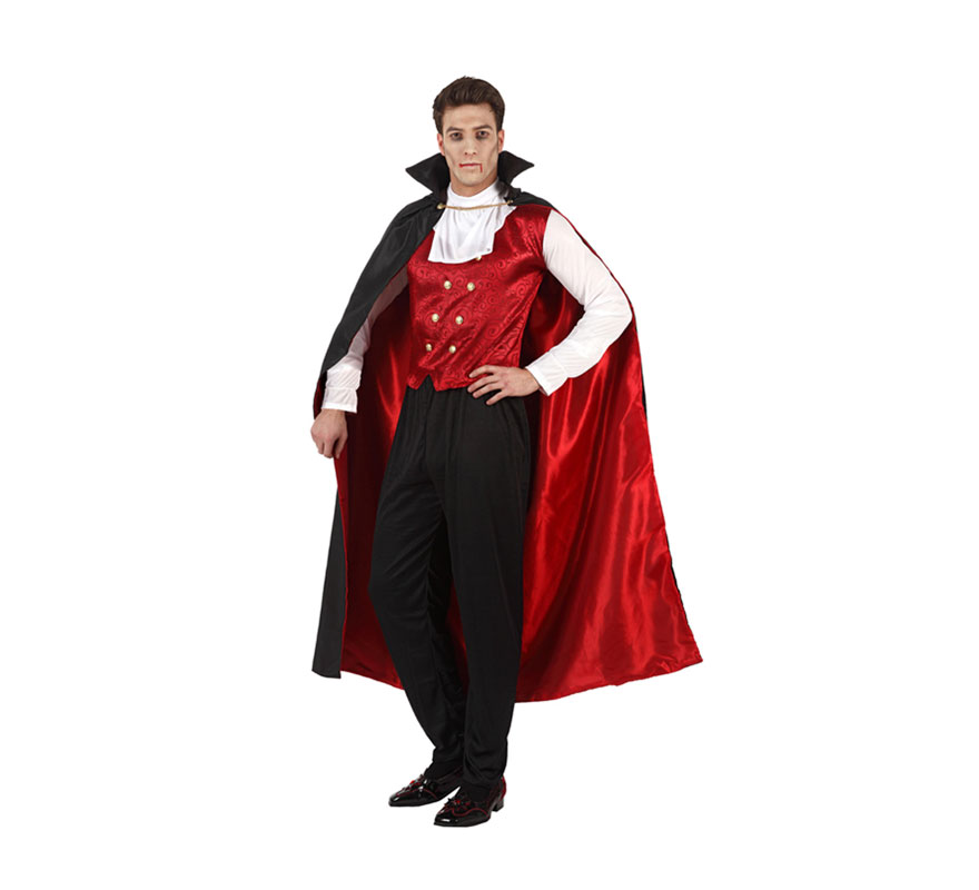 Disfraz de Vampiro Clásico para hombre. Talla S = 48/52. Éste traje por supuesto que también sirve para disfrazarse de Drácula, el Rey de los Vampiros.