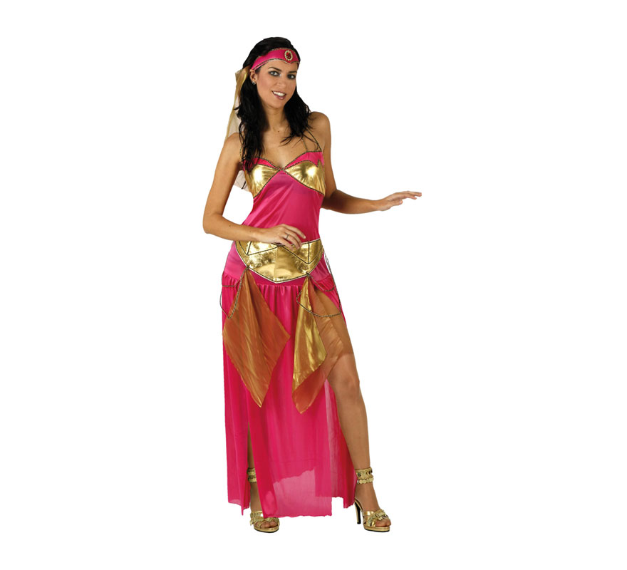 Disfraz de Bailarina Árabe para mujer. Talla 2 ó talla M-L 38/42. Incluye vestido y tocado con velo.