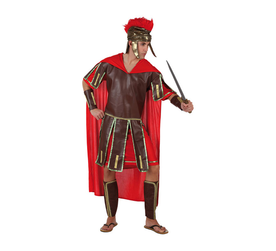 Disfraz de Centurión Romano para hombre. Talla 3 ó talla XL = 54/58. Incluye túnica, casco, cubrebrazos y cubrebotas. Perfecto para Navidad. Disfraz de Guerrero Romano para hombre.
