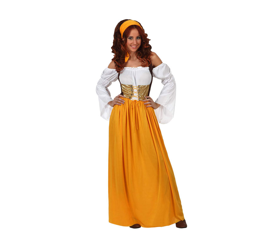 Disfraz de Sirvienta Medieval para mujer. Talla 3 ó talla XL 44/48. Incluye vestido y cinta del pelo.