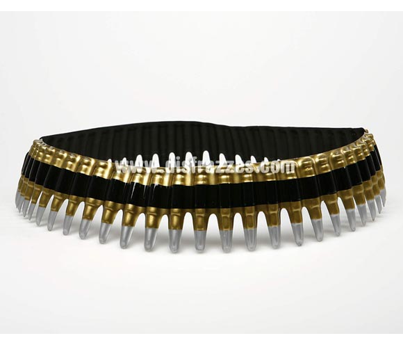 Cinturón de balas de PVC. Perfecto como Complemento para los disfraces de Militar, Rambo, etc.