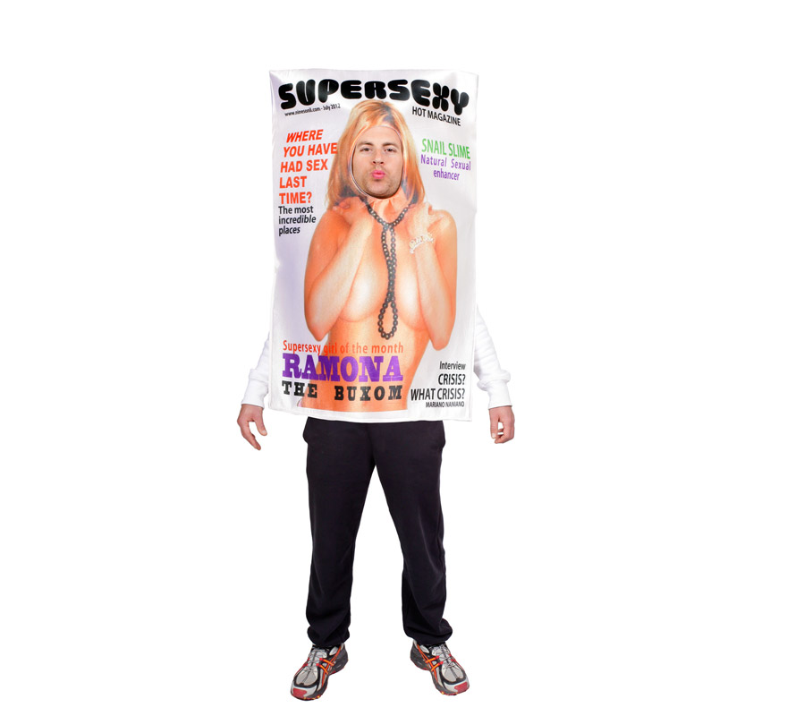 Disfraz Chica de Portada de revista para adultos. Talla Universal. Incluye disfraz completo. Alta calidad, fabricado en España.