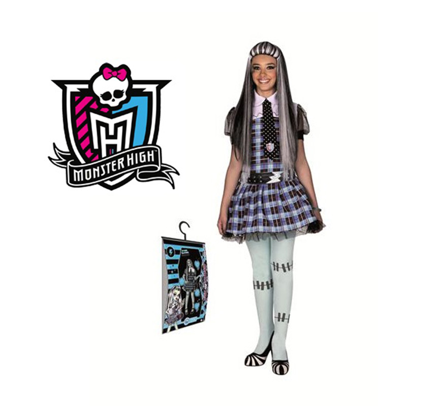 Disfraz de Frankie Stein de MONSTER HIGH para niñas. Varias tallas. Incluye vestido, corbata y cinturón. Disfraz con Licencia MONSTER HIGH que tanto gusta a las niñas ideal para regalar en Navidad y en cualquier ocasión del año. Presentación en percha y bolsa.