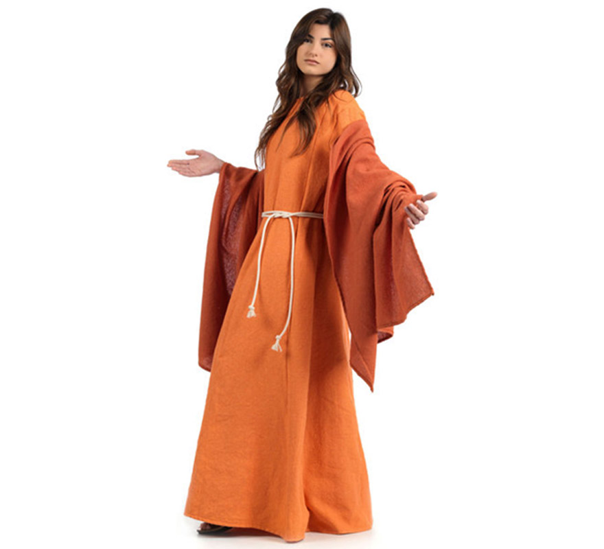 Disfraz de Maria Magdalena Superluxe para mujer. Alta calidad, hecho en España. Disponible en varias tallas. Incluye vestido, cinturón y mantón.