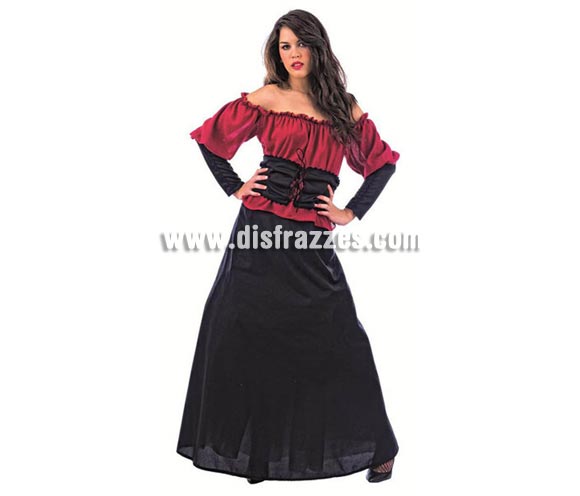 Disfraz de Medieval Ania deluxe adulta. Varias tallas. Incluye camisa, corpiño y falda. Disfraz Medieval para mujer.