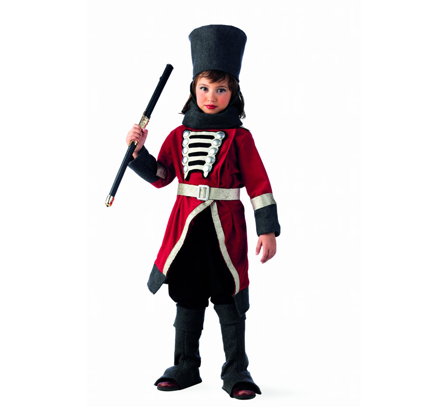 Disfraz de Rusa Cosaca Deluxe para niña. Alta calidad, hecho en España. Disponible en varias tallas. Incluye chaqueta con cinturón, pantalón, gorro, bufanda y cubrebotas. Espada NO incluida, podrás encontrarla en nuestra sección de Complementos.