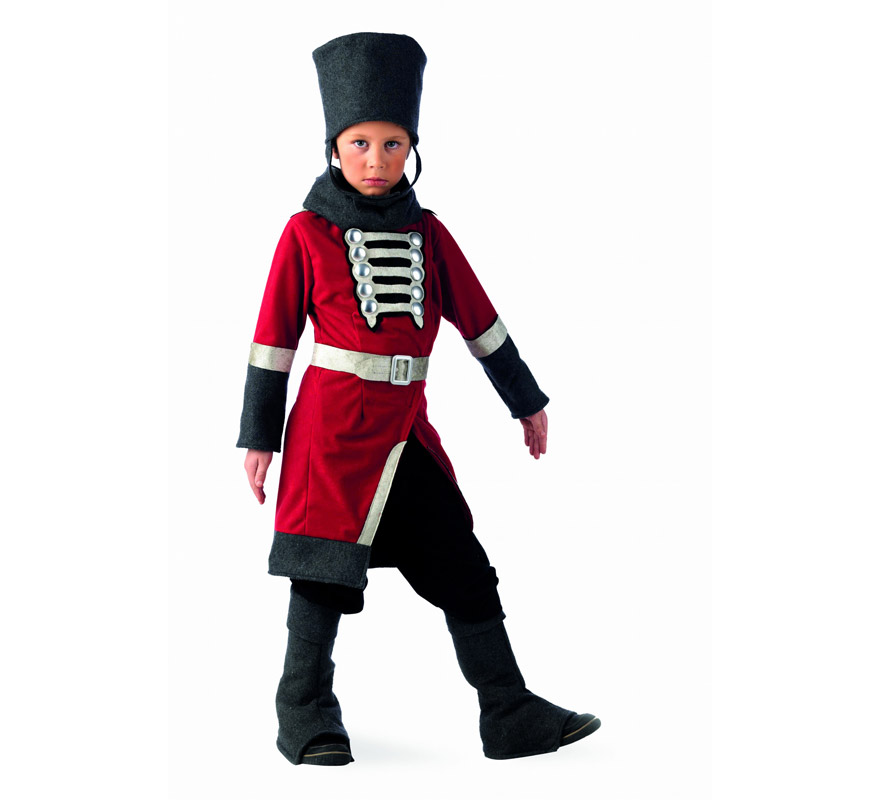 Disfraz de Cosaco Ruso Deluxe para niño. Alta calidad, hecho en España. Disponible en varias tallas. Incluye casaca con cinturón, pantalón, gorro, bufanda y cubrebotas.