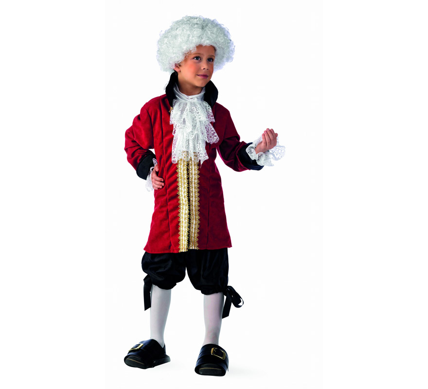 Disfraz de Caballero de Época Deluxe para niño. Alta calidad, hecho en España. Disponible en varias tallas. Incluye chaqueta, chorrera y pantalón. Peluca No Incluida la referencia de la peluca que lleva es CM839LI.