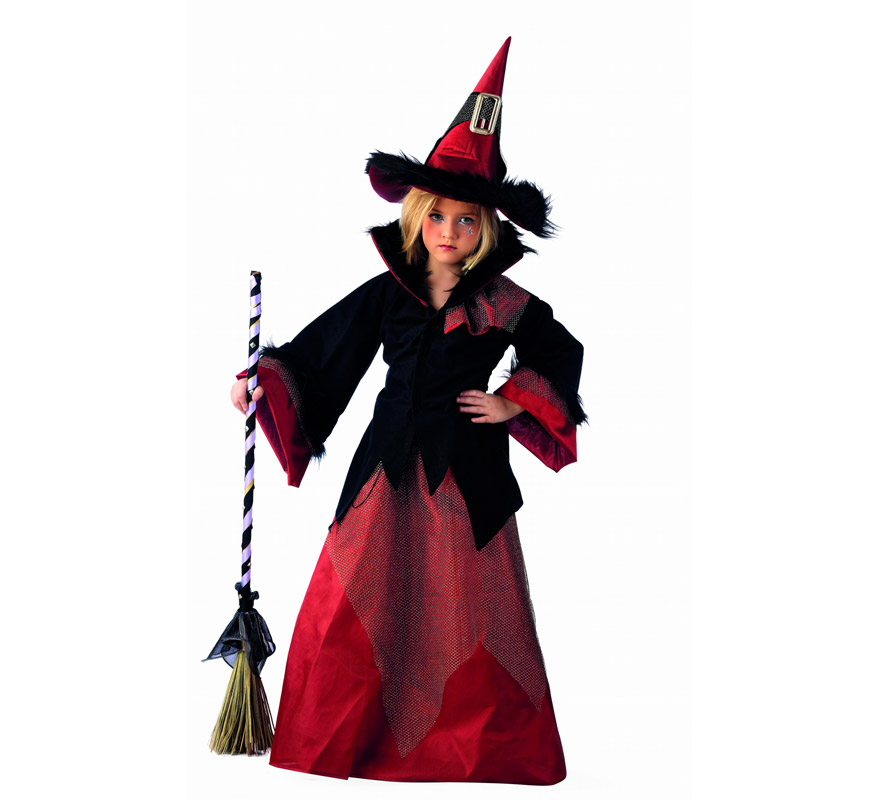Disfraz de Bruja Dacha Deluxe para niña.  Alta calidad, hecho en España. Disponible en varias tallas. Incluye chaqueta, falda y sombrero. Escoba No incluida, podrás encontrarla en nuestra sección de Complementos.