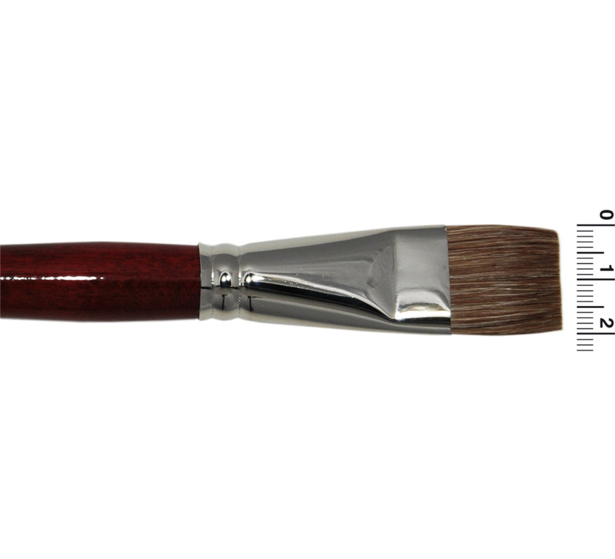 Pincel con pelo de buey, (runderpenseel), 2.5 cm.
Los pinceles de pelo de buey son apropiados para pintar la cara con el Water Make-up (maquillaje al agua). Los pinceles de pelo de buey son planos con la punta plana. Los pelos de los pinceles R2 y R4 pueden cortarse en ángulo para poder hacer un trabajo más fino (por ejemplo para darle forma a las cejas, o para dar un efecto camuflaje).
Aplicación
El pelo de buey requiere más control, por lo tanto ejerza tensión con cuidado cuando trabaje con este tipo de pinceles.
Limpieza del producto
Los pinceles de pelo de buey se pueden limpiar con champú, jabón o agua. Después de lavar, moldee con la mano los pelos mojados en la forma correcta y deje el pincel encima de una toalla seca.

No deje el pincel en forma vertical mientras se está secando, porque el agua restante la va a absorber el mango del pincel. Tampoco deje los pinceles remojados en agua por periodos largos de tiempo, porque se dañan los pelos del pincel. 