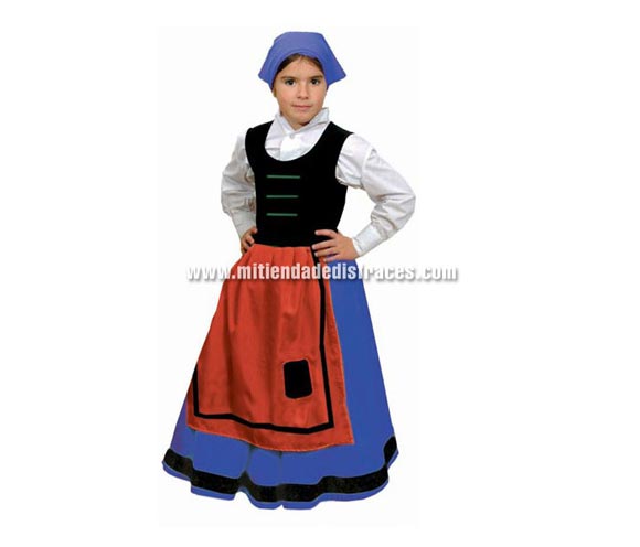 Disfraz de Pastora Azul2 Económico talla de 2 a 4 años. Incluye Vestido y pañuelo.