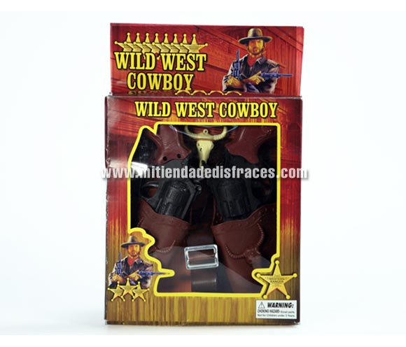 Set de Vaquero con pistolera negra de 28x 19 cms. El complemento ideal para tu disfraz de vaquero.