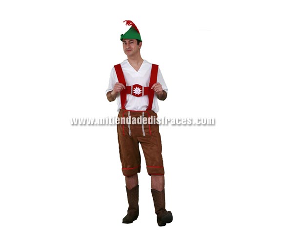 Disfraz de Tirolés adulto. Talla única 52/54. Incluye sombrero, camisa y pantalones.