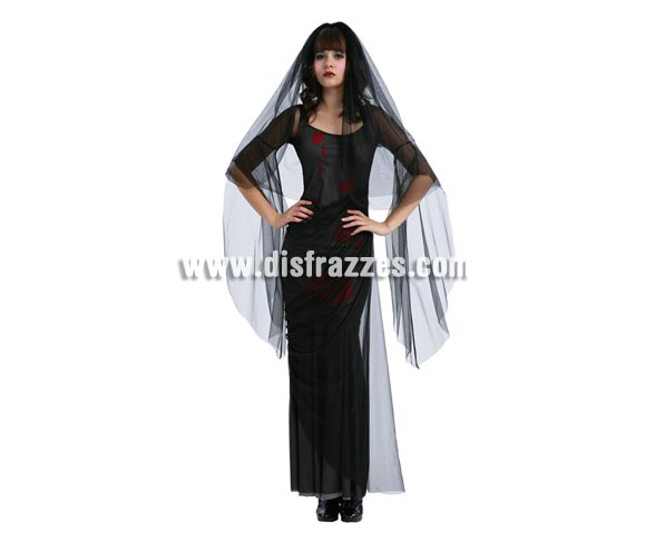 Disfraz de Novia Siniestra adulta de Halloween. Talla estándar 38/42. Disfraz barato para Halloween que incluye vestido manchado de sangre y velo. Éste disfraz de Halloween es ideal para celebrar la Fiesta de la Noche de las Brujas cada vez más arraigada en nuestro País en Pub's, Discotecas, Casas particulares,  Restaurantes o Colegios y ayudar a crear un ambiente terrorífico y tenebroso indispensable para la Noche de Halloween la cual se celebra la víspera de Todos los Santos.
¡¡Compra tu disfraz para Halloween en nuestra tienda de disfraces, será divertido!!

¡¡¡PRÓXIMA RECEPCIÓN DE ÉSTE ARTÍCULO A PARTIR DE SEPTIEMBRE DE 2010!!!
