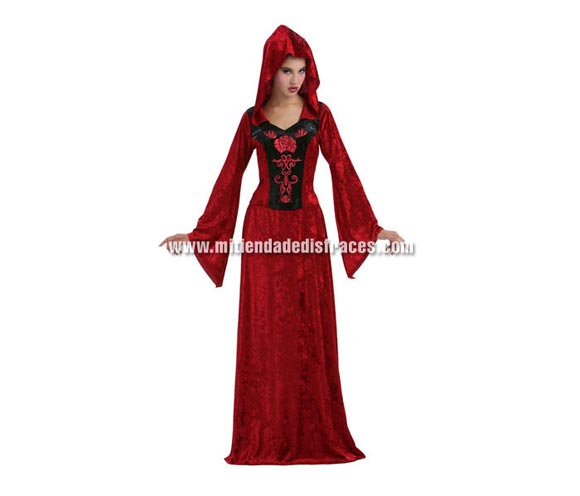 Disfraz de Vampiresa Gótica Adulta Económico. Talla única 40/44. Incluye túnica con capucha.