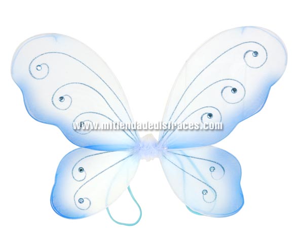 Alas en forma de mariposa azul de 36x49 cms.