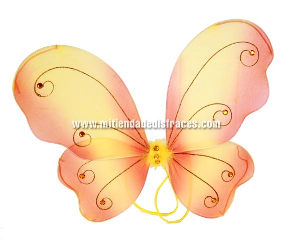 Alas en forma de mariposa amarilla de 37x47 cms.