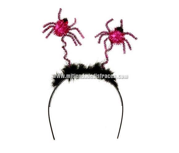 Diadema con antenas araña 30x16 cm.