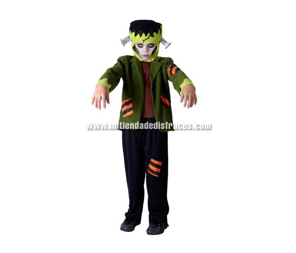 Disfraz de Monstruo Frankestein Económico talla de 7 a 9 años. Incluye gorro, chaqueta y pantalón.