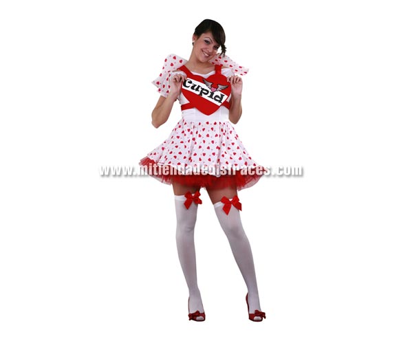 Disfraz de Lady Cupido adulta. Talla única 38/42. Incluye vestido, corazón, alas y enaguas. Un disfraz que es una caña para Despedidas de Soltera y que también sirve para dar una sorpresa a tu pareja.