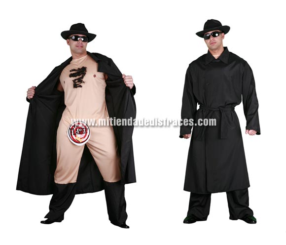 Disfraz de Exhibicionista adulto. Talla única 52/56. Incluye mono, abrigo, cinturón y sombrero. Un disfraz ideal para Despedidas de Soltero.