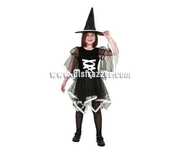 Disfraz de Bruja lazo blanco barato talla de 10 a 12 años para Halloween. Incluye sombrero y vestido. Éste disfraz de Halloween es ideal para celebrar la Fiesta de la Noche de las Brujas cada vez más arraigada en nuestro País en Pub's, Discotecas, Casas particulares,  Restaurantes o Colegios y ayudar a crear un ambiente terrorífico y tenebroso indispensable para la Noche de Halloween la cual se celebra la víspera de Todos los Santos.
¡¡Compra tu disfraz para Halloween en nuestra tienda de disfraces, será divertido!!