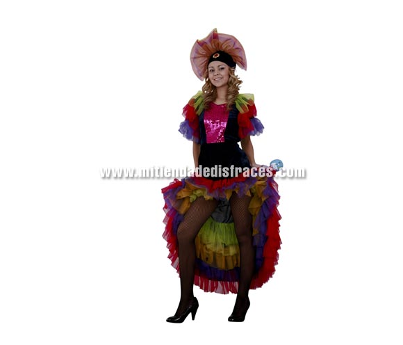 Disfraz de Salsa adulta. Talla XL = 44/48. Incluye vestido y tocado del pelo. Disfraz de Caribeña, Rumbera o Brasileña para mujer.