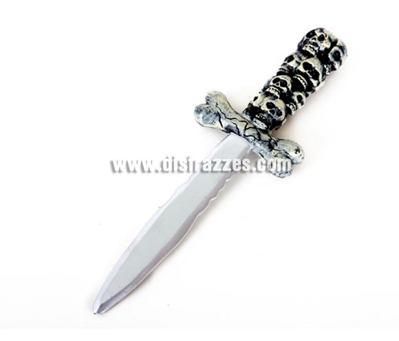 Daga con mango de Calaveras de 30,5 cm. para Halloween o para disfraz de Pirata. Ideal como complemento de tu disfraz de Halloween o de Carnaval para ir de Fiesta a Pubs, Discotecas, Casas particulares, Restaurantes o Colegios.
¡¡Compra los complementos de tus disfraces en nuestra tienda de disfrazzes, será divertido!!
