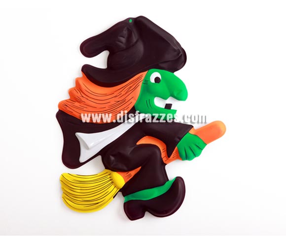 Adorno para la pared de PVC de Bruja con escoba para Halloween. Artículo barato y muy apropiado para decoración de Halloween en Discotecas, Pub's, Restaurantes, Colegios y Casas particulares y así crear un ambiente terrorífico y tenebroso típico de la Fiesta de Halloween cada vez más seguida por todos.
¡¡Compra la decoración para Halloween en nuestra tienda de disfraces, será divertido!!