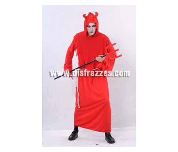 Disfraz de Diablo con túnica adulto para Halloween. Talla estándar 52/54. Disfraz barato para Halloween que incluye toga con capucha y cinturón. Tridente NO incluido, podrás verlo en la sección de Complementos para Halloween. Éste disfraz de Halloween es ideal para celebrar la Fiesta de la Noche de las Brujas cada vez más arraigada en nuestro País en Pub's, Discotecas, Casas particulares,  Restaurantes o Colegios y ayudar a crear un ambiente terrorífico y tenebroso indispensable para la Noche de Halloween la cual se celebra la víspera de Todos los Santos.
¡¡Compra tu disfraz para Halloween en nuestra tienda de disfraces, será divertido!!

¡¡¡PRÓXIMA RECEPCIÓN DE ÉSTE ARTÍCULO A PARTIR DE SEPTIEMBRE DE 2010!!!
