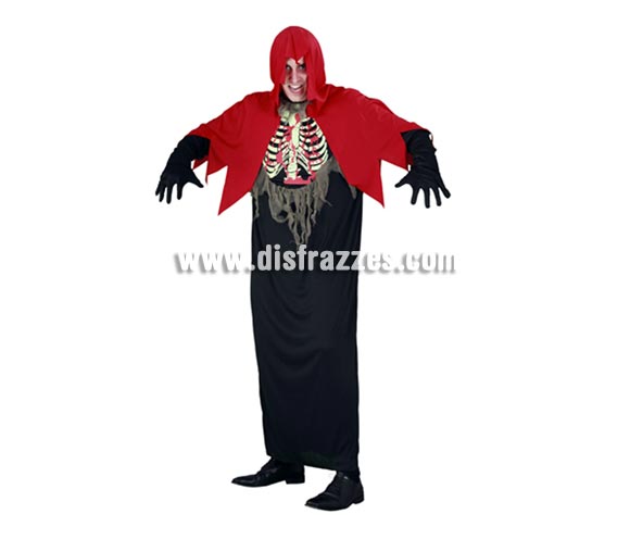Disfraz Túnica del Horror adulto para Halloween. Talla estándar M-L = 52/54. Disfraz barato para Halloween que incluye túnica y capa con capucha. Éste disfraz de Halloween es ideal para celebrar la Fiesta de la Noche de las Brujas cada vez más arraigada en nuestro País en Pub's, Discotecas, Casas particulares,  Restaurantes o Colegios y ayudar a crear un ambiente terrorífico y tenebroso indispensable para la Noche de Halloween la cual se celebra la víspera de Todos los Santos.
¡¡Compra tu disfraz para Halloween en nuestra tienda de disfraces, será divertido!!