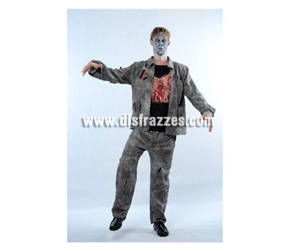 Disfraz de Zombie adulto para Halloween. Talla estándar 52/54. Disfraz de Halloween de buena calidad que incluye chaqueta, pantalón y pechera simulando músculos y vísceras. Éste disfraz de Halloween es ideal para celebrar la Fiesta de la Noche de las Brujas cada vez más arraigada en nuestro País en Pub's, Discotecas, Casas particulares,  Restaurantes o Colegios y ayudar a crear un ambiente terrorífico y tenebroso indispensable para la Noche de Halloween la cual se celebra la víspera de Todos los Santos.
¡¡Compra tu disfraz para Halloween en nuestra tienda de disfraces, será divertido!!

¡¡¡PRÓXIMA RECEPCIÓN DE ÉSTE ARTÍCULO A PARTIR DE SEPTIEMBRE DE 2010!!!
