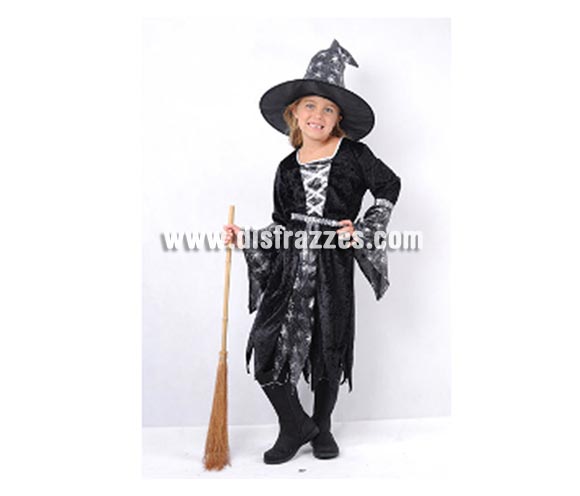 Disfraz de Brujita o Bruja con arañas infantil barato para Halloween. Talla de 10 a 12 años. Incluye gorro y vestido. Escoba NO incluida, podrás verla en la sección Complementos. Éste disfraz de Halloween es ideal para celebrar la Fiesta de la Noche de las Brujas cada vez más arraigada en nuestro País en Pub's, Discotecas, Casas particulares,  Restaurantes o Colegios y ayudar a crear un ambiente terrorífico y tenebroso indispensable para la Noche de Halloween la cual se celebra la víspera de Todos los Santos.
¡¡Compra tu disfraz para Halloween en nuestra tienda de disfraces, será divertido!!
