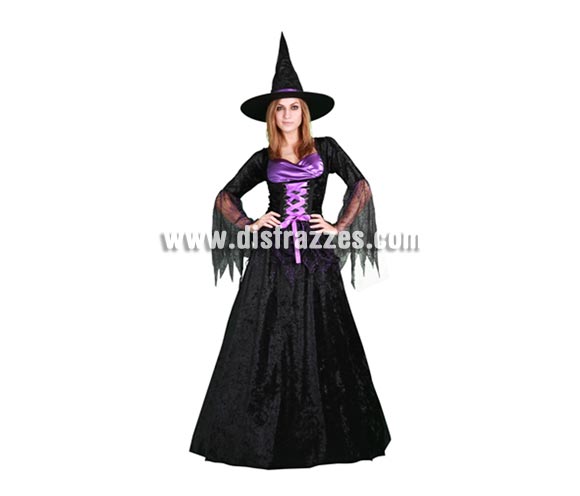 Disfraz de Bruja Púrpura adulta para Halloween. Talla estándar 38/42. Incluye vestido y sombrero. Éste disfraz de Halloween es ideal para celebrar la Fiesta de la Noche de las Brujas cada vez más arraigada en nuestro País en Pub's, Discotecas, Casas particulares,  Restaurantes o Colegios y ayudar a crear un ambiente terrorífico y tenebroso indispensable para la Noche de Halloween la cual se celebra la víspera de Todos los Santos.
¡¡Compra tu disfraz para Halloween en nuestra tienda de disfraces, será divertido!!

¡¡¡PRÓXIMA RECEPCIÓN DE ÉSTE ARTÍCULO A PARTIR DE SEPTIEMBRE DE 2010!!!
