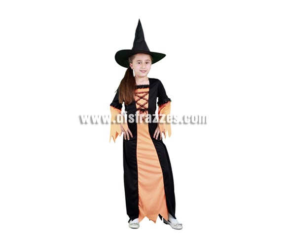 Disfraz de Bruja Naranja vstido largo infantil barato para Halloween. Talla de 7 a 9 años. Incluye vestido y sombrero de bruja. Éste disfraz de Halloween es ideal para celebrar la Fiesta de la Noche de las Brujas cada vez más arraigada en nuestro País en Pub's, Discotecas, Casas particulares,  Restaurantes o Colegios y ayudar a crear un ambiente terrorífico y tenebroso indispensable para la Noche de Halloween la cual se celebra la víspera de Todos los Santos.
¡¡Compra tu disfraz para Halloween en nuestra tienda de disfraces, será divertido!!
