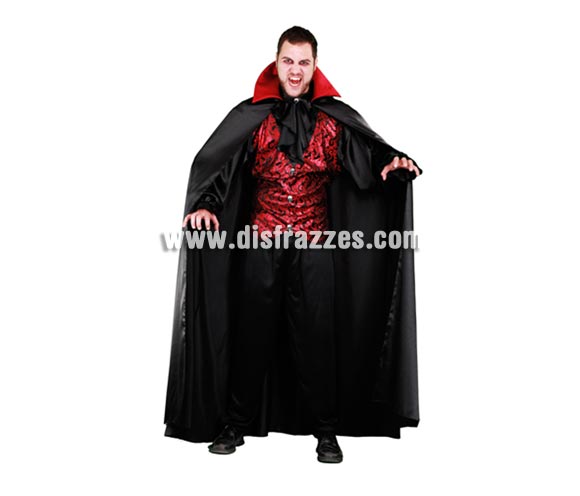 Disfraz de Vampiro lujoso adulto para Halloween. Talla estándar 52/54. Disfraz de Drácula lujoso para Halloween que incluye camisa con chaleco y capa. Éste disfraz de Halloween es ideal para celebrar la Fiesta de la Noche de las Brujas cada vez más arraigada en nuestro País en Pub's, Discotecas, Casas particulares,  Restaurantes o Colegios y ayudar a crear un ambiente terrorífico y tenebroso indispensable para la Noche de Halloween la cual se celebra la víspera de Todos los Santos.
¡¡Compra tu disfraz para Halloween en nuestra tienda de disfraces, será divertido!!

¡¡¡PRÓXIMA RECEPCIÓN DE ÉSTE ARTÍCULO A PARTIR DE SEPTIEMBRE DE 2010!!!
