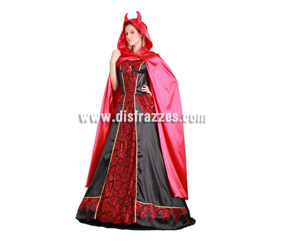 Disfraz de Condesa Diabólica lujo adulta para Halloween. Talla estándar 38/42. Disfraz de Diablesa de buena calidad para Halloween que incluye vastido, capa con capucha y cuernos. Éste disfraz de Halloween es ideal para celebrar la Fiesta de la Noche de las Brujas cada vez más arraigada en nuestro País en Pub's, Discotecas, Casas particulares,  Restaurantes o Colegios y ayudar a crear un ambiente terrorífico y tenebroso indispensable para la Noche de Halloween la cual se celebra la víspera de Todos los Santos.
¡¡Compra tu disfraz para Halloween en nuestra tienda de disfraces, será divertido!!

¡¡¡PRÓXIMA RECEPCIÓN DE ÉSTE ARTÍCULO A PARTIR DE SEPTIEMBRE DE 2010!!!
