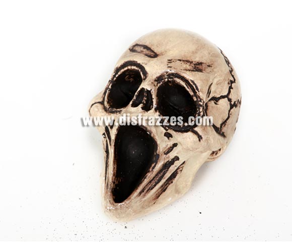 Calavera de 23x14x16 cm. para Halloween. Artículo muy apropiado para decoración de Halloween.