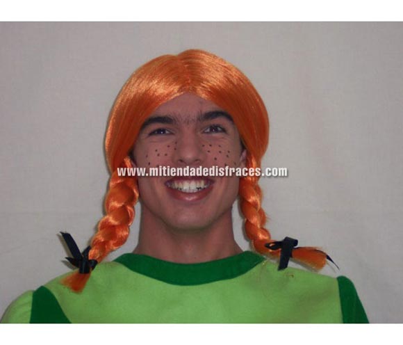Peluca trenzas pelirrojas. Muy buena calidad. Fabricada en España. Talla universal. Peluca de Obélix.