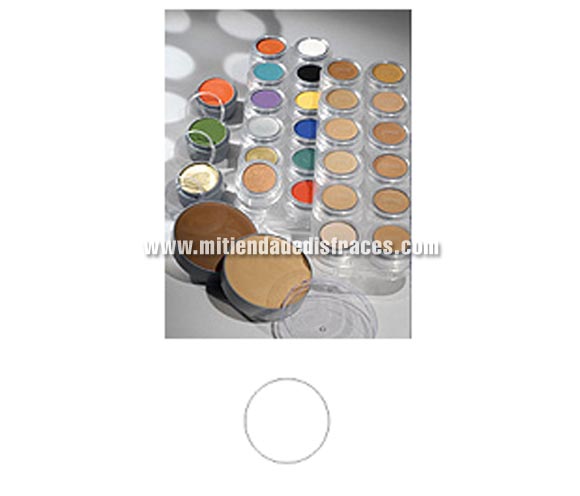 Maquillaje en crema (cremè make-up 001), de 15 ml, de color blanco. 
Fácil de usar, se quita con agua y jabón, antialérgico.