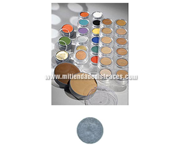 Maquillaje en crema (cremè make-up 701), de 15 ml, de color plata perlado. 
Fácil de usar, se quita con agua y jabón, antialérgico.
