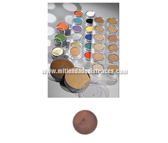 Maquillaje en crema (cremè make-up 703), de 15 ml, de color cobre perlado. 
Fácil de usar, se quita con agua y jabón, antialérgico.