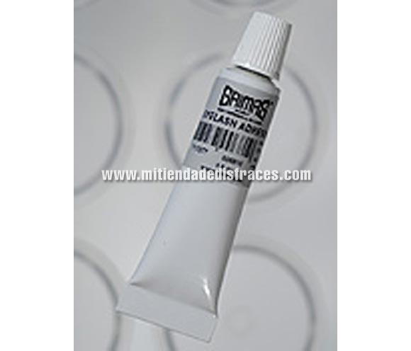Pegamento para pestañas (Eyelash Adhesive), de 3,5 ml.
Es un pegamento transparente con base de látex.
Aplique un poco de pegamento en la palma de la mano, sumerja la ”raíz” en el pegamento y colóquela en el borde de las pestañas.
Se puede aflojar con facilidad y quitar de las pestañas o de la piel. 