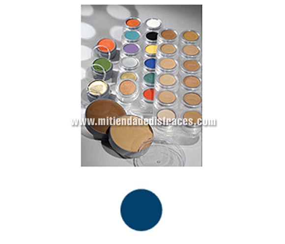 Maquillaje en crema (cremè make-up), de 2,5 ml, de color azul oscuro. 
Fácil de usar, se quita con agua y jabón, antialérgico.