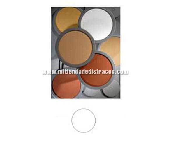 Maquillaje de cake (Cake Make-up), de 35 gr, de color blanco.
Es un maquillaje que da un efecto mate. Se usa como maquillaje cosmético para televisión, películas y fotografía y además se utiliza para teatro tanto en gran escala como pequeña.
Cake Make-up es ideal para maquillar grandes áreas del cuerpo y también se puede utilizar como base para pintar, en combinación con el Water Make-up (maquillaje al agua), ya sea Pure o Flourescent.