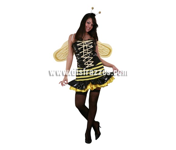 Disfraz barato de Abeja Reina Sexy adulta para Carnaval. Talla única 38/42. Incluye corsé, antenas, falda y alas. Disfraz de Hada Abejita Super Sexy para mujer. Éste disfraz de Carnaval es ideal para divertirse en las Fiestas de Carnavales tan divertidas y estrambóticas como siempre y que cada vez se celebran en más Pueblos, Villas  y Ciudades, tanto en la calle como en Pubs, Discotecas, Casas particulares, Restaurantes o Colegios y disfrazándote con un traje de Carnaval ayudarás a crear ese ambiente Carnavalesco, tan divertido, multicolor y variopinto que a todos nos fascina y nos divierte.
¡¡Compra tu disfraz para Carnaval en nuestra tienda de disfraces, será divertido!!
