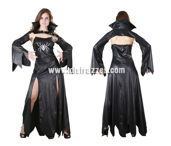 Disfraz de Vampiresa Arácnida adulta para Halloween. Talla estándar 38/42. Disfraz barato y diferente para Halloween que incluye cuello con mangas y vestido. Éste disfraz de Halloween es ideal para celebrar la Fiesta de la Noche de las Brujas cada vez más arraigada en nuestro País en Pub's, Discotecas, Casas particulares,  Restaurantes o Colegios y ayudar a crear un ambiente terrorífico y tenebroso indispensable para la Noche de Halloween la cual se celebra la víspera de Todos los Santos.
¡¡Compra tu disfraz para Halloween en nuestra tienda de disfraces, será divertido!!

¡¡¡PRÓXIMA RECEPCIÓN DE ÉSTE ARTÍCULO A PARTIR DE SEPTIEMBRE DE 2010!!!
